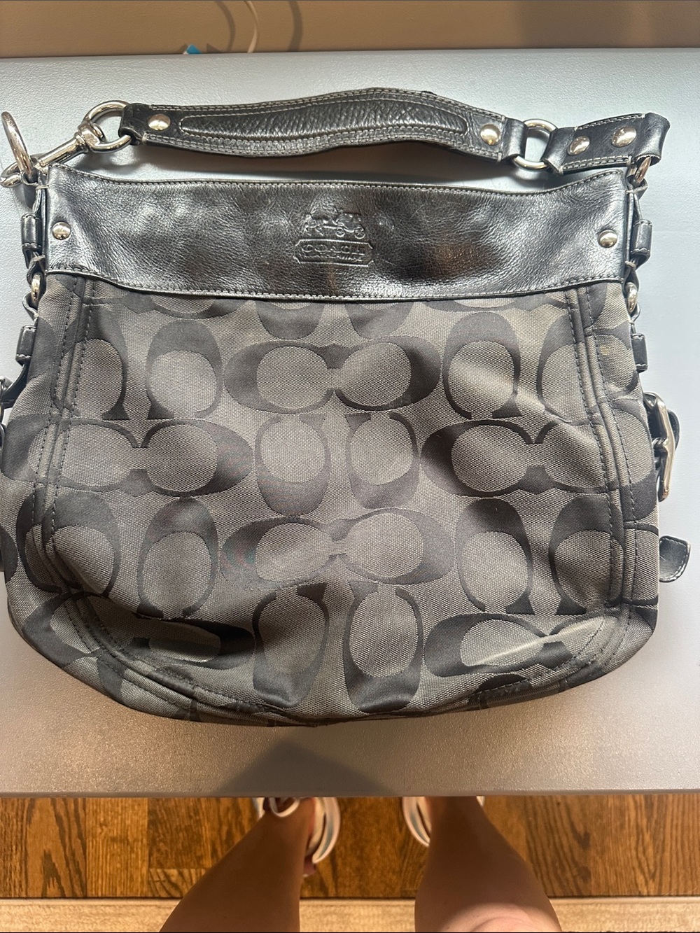 Coach Zoe Shoulder Bag with Leather Trim